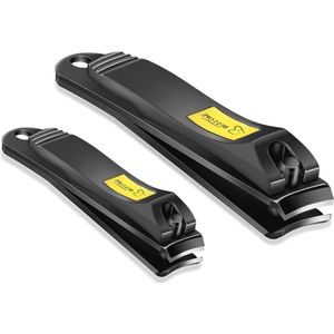 Nagelvijlset voor vingernagels & teennagels - scherpe nagelknipper met metalen behuizing (2 stuks)