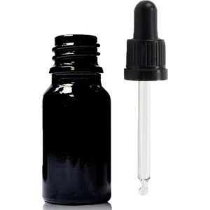 Pipetflesjes 10ml - Zwart - 5 Stuks - Glazen Pipetflessen - Pipetfles - Aromatherapie