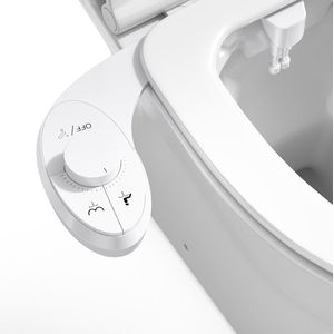 Bidet-opzetstuk voor toilet, niet-elektrisch bidet-inzetstuk, intrekbaar, zelfreinigend, dubbel mondstuk, bidet-opzetstuk, instelbare drukschakelaar, bidet toiletopzetstuk