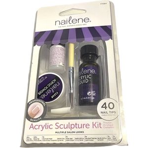 Nailene Acrylic Sculpture Kit Multiple Salon Look + 40 stuks Nail Tips+lijm