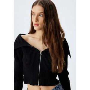 Koton - Trui - Zwart - Lange Mouw - V-hals - Normale Pasvorm