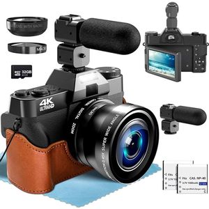 Thuys - Digitale Camera - Zwart - 4K - 56MP - Auto Focus - Met Externe Microfoon