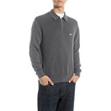 Replayvoor mannen. UK4867.000.G21280G Trui met korte ritssluiting (XL), Casual, Katoen, Marineblauw