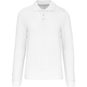 Herenpoloshirt met knopen en lange mouwen Wit - M