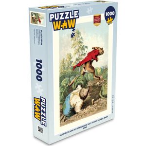 Puzzel Illustratie van het sprookje de race tussen de egel en de haas - Legpuzzel - Puzzel 1000 stukjes volwassenen