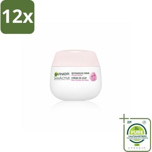 Garnier - SkinActive - Botanische Dagcrème - Rozenwater - Droge & Gevoelige Huid - 50 ml - Voordeelverpakking - 12 stuks - Dagcrème - Rozenwater