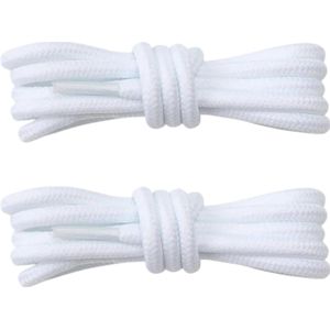 Fako Fashion - Schoenveters - Veters - Rond - Gevlochten - 5mm - 100cm - 1 Paar - 2 Stuks - Wit