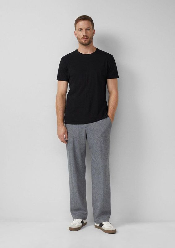 Pantalon - Gevlekte Wijde Pantalon - Wolmix