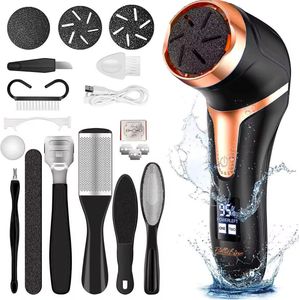 BellaLine – Elektrische Eeltverwijderaar – zwart – Oplaadbare Voetschraper – Vacuümfunctie – Met 3 Slijpkoppen – Callus Remover – Pedicure Apparaat voor Eelt en Harde Huid – Wet & Dry – Inclusief Pedicure Set