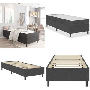 vidaXL Boxspringframe stof grijs 90x200 cm - Boxspringframe - Boxspringframes - Boxspring - Boxsprings