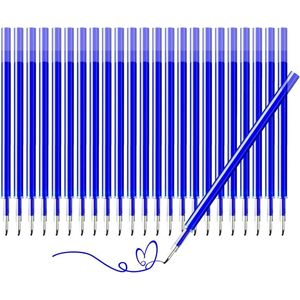 24 stuks blauwe reservevullingen 0,7 mm voor Legami rollerpen - Hoogte 13 cm