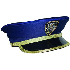 Kinder politiepet blauw met goud - Agenten - Carnaval verkleed hoeden