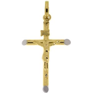 Juwelier Zwartevalk 14 karaat gouden Jezus kruis hanger - 14.102.012