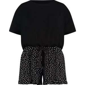 Hunkemöller Dames Nachtmode Pyjama set - Zwart - maat XS