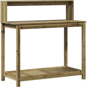 vidaXL-Oppottafel-met-schappen-108x50x109,5-cm-geïmpregneerd-hout