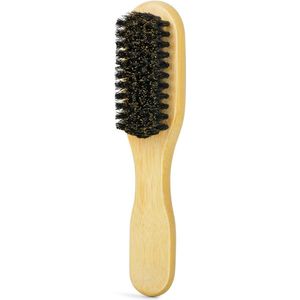 Haarborstel Varkenshaar - Boar Bristle Brush - Gepolijste Houten Handgreep Wilde Zwijnenborsten - 1 - Voor Korte En Lange Barten - 15.1cm