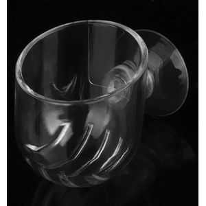 Rode Worm Visvoeder Transparante Zuignap Vissen Tank Voeding Cup Voedsel Container voor het Voeden Garnalen Vissen - Acryl Crack Cup .