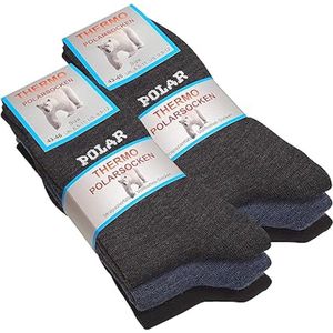 Thermo sokken 6 paar 39-42 unisex meerkleurig - dik en warme thermo sokken voor winter, wintersport, skiën, wandelen - warme kwaliteit – badstof – ademend, temperatuurregulerend