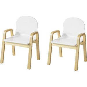 Set van 2 verstelbare kinderstoelen - kinderzitplaats - in hoogte verstelbare stoelen - stevige multiplex constructie - comfortabele armleuningen en rugleuning - 40 cm x 53 cm x 32 cm