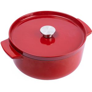KitchenAid braadpan 26cm - geëmailleerd gietijzer - keizer rood - rond
