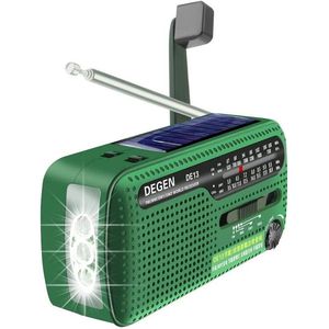 Radio-Handkurbel-USB-Solar-Dynamo-Groen-Draagbaar