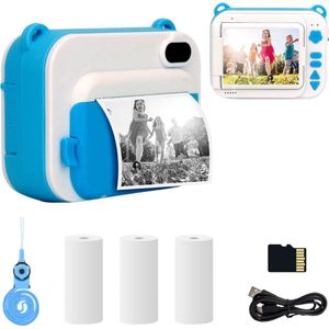 Bolture Polaroid Camera - Camera Met Printer - Digitale Foto Camera - Oplaadbaar - Blauw