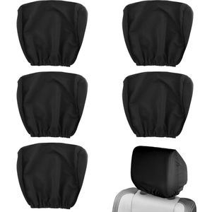 Ademende Beschermhoes - Auto Hoofdsteun Hoes Set - Headrest Covers - Universeel - Wasbaar - voor Auto, Vrachtwagen, SUV, Camper - Stofdicht en Slijtvast - Zacht en Passend - Twee voorhoofddeksels en drie achterhoofddeksels - 5stuks - zwart