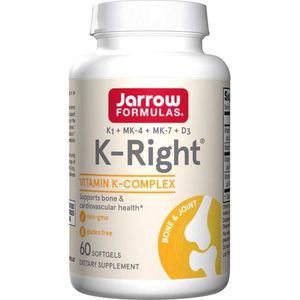 D+K - K-Right 60 softgels - K1 + MK-4 + MK-7 + D3 - geoptimaliseerd vitamine K-complex | Jarrow Formulas