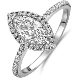 Zilver gerhodineerd Ring Zirkonia Zilver Gerhodineerd - 1340730