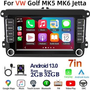 7inch Android 13 Auto Radio for VW Golf MK5/MK6/Jetta | 2+32G GPS Navigatie, Draadloos CarPlay, Android Auto & Achteruitrijcamera