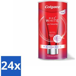 24 x Colgate - Tandpasta - Max White - Ultimate Radiance Whitening - 75 ml - Tandpasta - Tanden Bleken - Wittere Tanden - Colgate - Tandvlekkens