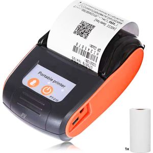 PureVolt Bonprinter - Oranje - Kassabonprinter - Kassabon - Kassa Printer - Met Opbergtas - Bluetooth - Draagbare Bonprinter