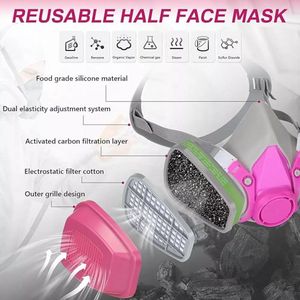 Halfgelaatsmaskerset - Verfmasker met Anticondensveiligheidsbril en Filters - voor Schilderen, Tegen Stof, enz.