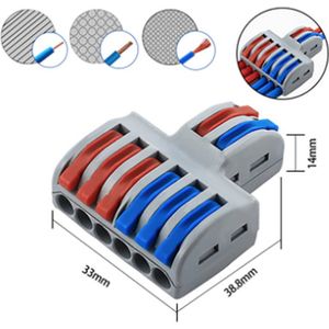 Lasklem - kabel Verbinding connector - duo - 2/6 polig - 32A -400V Rood-Blauw SPL-62 5-stuks