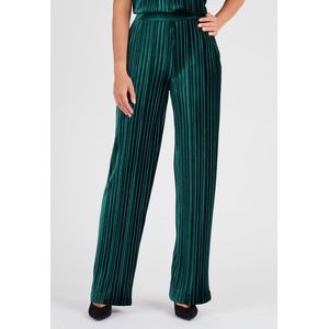 Damart - Geplooide satijnen fluwelen broek - Dames - Groen - 52
