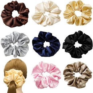 Grote haarelastiekjes - zeer elastisch en zacht - eenvoudige paardenstaart - dames - elegant - set van 8, verschillende kleuren .