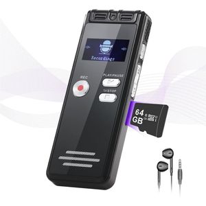 64 GB Dicteerapparaat met Ruisonderdrukking en Playback - One-Touch Audio-opname voor Interviews, Vergaderingen en Klassen