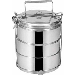 Container voor Eten Edelstaal 4 Niveaus 4x1 l - Voedselcontainer - Lunchbox