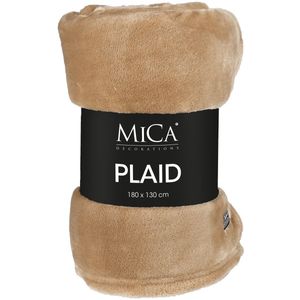 Fleece Deken - Lichtbruin - 130 x 180 cm - Polyester - Famke - Plaid