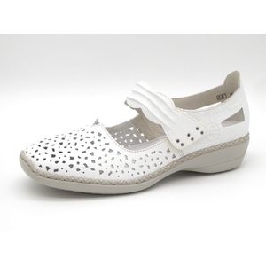 Rieker Dames Bandschoen - 41399-80 Wit - Maat 36