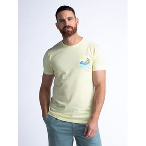 Petrol Industries - Heren Backprint T-shirt Tropicale - Geel - Maat L