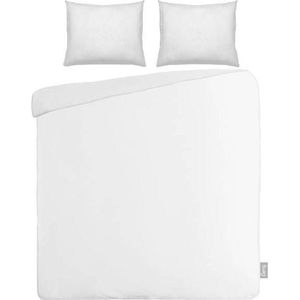 iSeng Uni - Dekbedovertrek - Tweepersoons - 200x200/220 cm + 2 kussenslopen 60x70 cm - White