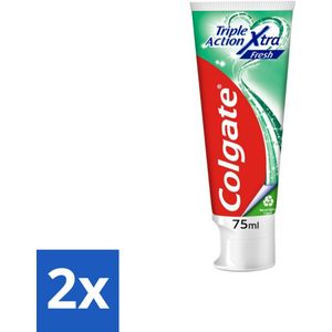 2 x Colgate Tandpasta Triple Action Extra Fresh 75 ml - Tandpasta - Colgate - Triple Action - Xtra Fresh - Fluoride