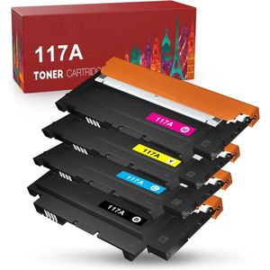 Set 4x huismerk toner geschikt voor HP 117A W2070A / W2071A / W2072A / W2073A voor HP Color Laser 150 150a 150nw MFP 178 178nw 178nwg 179 179fnw 179fwg