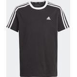adidas Sportswear Essentials 3-Stripes Cotton Loose Fit Boyfriend T-shirt - Kinderen - Zwart- 140