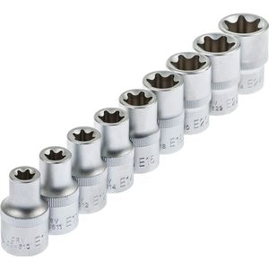 Torxdoppen Set - 9 Delig - Inwendige Torxdoppen - Chrome Vanadium Staal