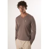 Felix Hardy - Trui - Bruin - V-Hals - 100% Katoen - Heren - 2XL