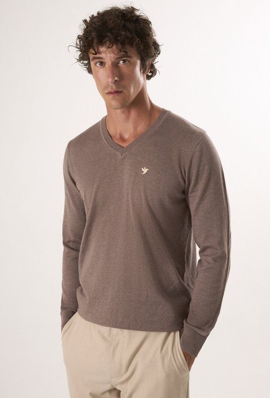 Felix Hardy - Trui - Bruin - V-Hals - 100% Katoen - Heren - 2XL