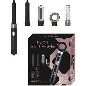 Nexxt 5-in-1 Airstyler - Föhnborstel met 3 Warmtestanden - 700W - Cool Shot - Draaibaar Snoer