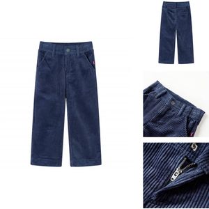 vidaXL Kinderbroek - Kinderbroeken - Kinderkleding - Kinderkled - Kinderbroek 116 ribfluweel marineblauw